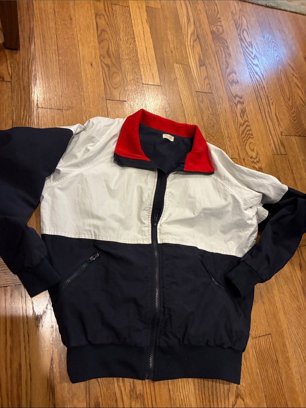 Brandy Melville Navy, White & Red Colorblock Windbreaker
